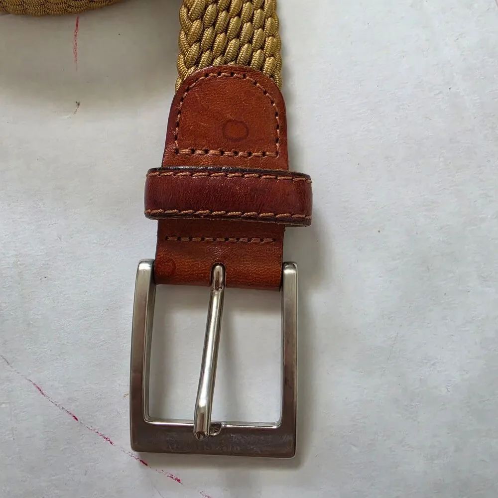 Paul & Shark Men's Braided Yachting Belt Tan 120 Made in Italy